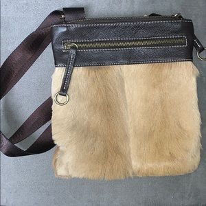 Diane Gail Brand new fur crossbody w brown leather